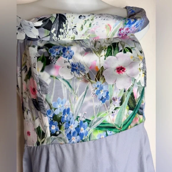 ASOS Maternity Gray Floral Waist Midi Dress Size 4 NWT - Picture 8 of 11